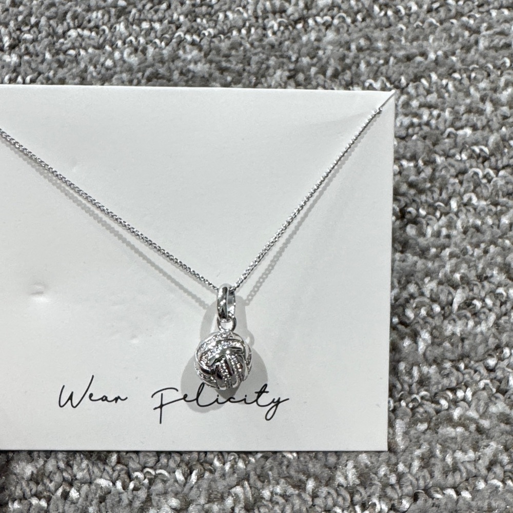 NIB Silver Volleyball Necklace